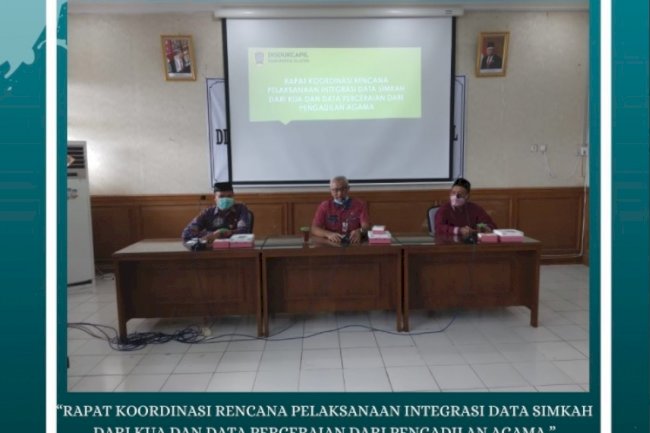 Rapat Koordinasi Rencana Pelaksanaan Integrasi Data Simkah dari KUA dan Data Perceraian dari Pengadilan Agama.