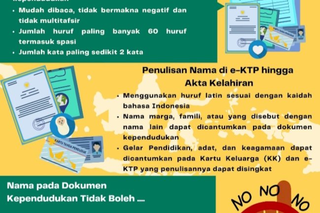 Aturan Baru tentang Pencatatan Nama pada Dokumen Kependudukan sesuai dengan Peraturan Menteri Dalam Negeri (Permendagri) Nomor 73 Tahun 2022