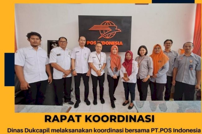 Disdukcapil Klaten rapat koordinasi bersama PT. POS Indonesia wilayah Klaten terkait Pelayanan Adminduk.
