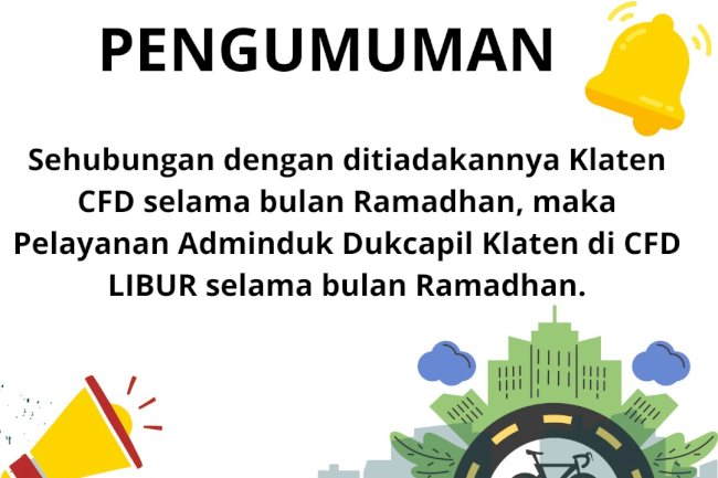 PENGUMUMAN PELAYANAN CarFreeDay (CFD)