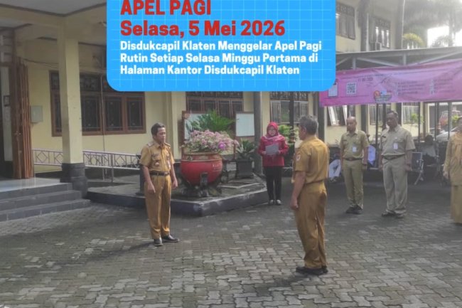 Disdukcapil Klaten Melaksanakan Apel Pagi Rutin Setiap Selasa di Minggu Pertama