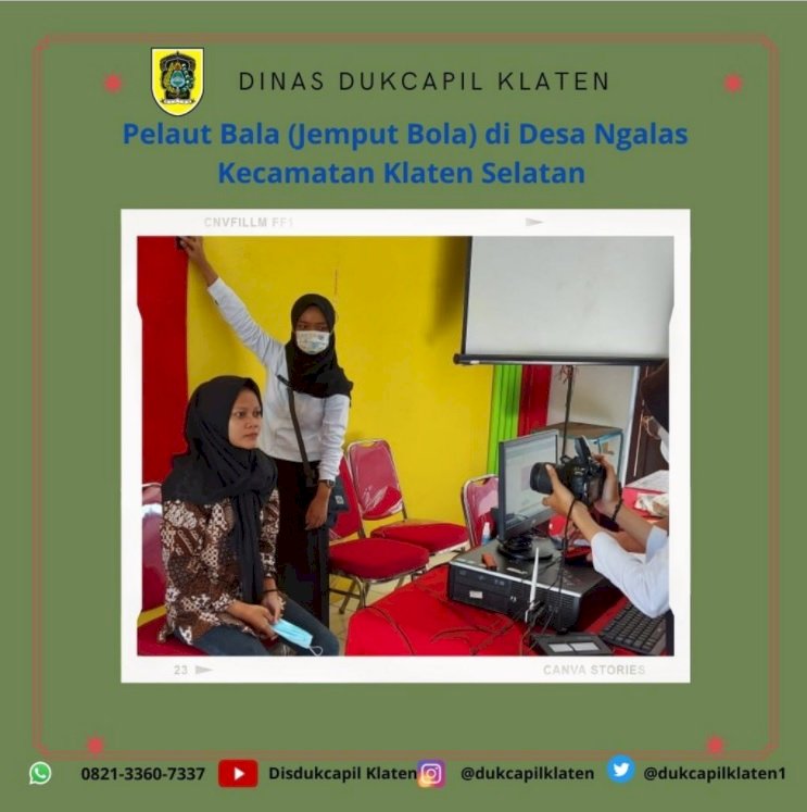 Pelaut Bala (Pelayanan Jemput Bola) yang dilakukan oleh Dinas Dukcapil Klaten pada Hari Rabu Tanggal 9 Juni 2021 di Desa Ngalas Kecamatan Klaten Selatan.