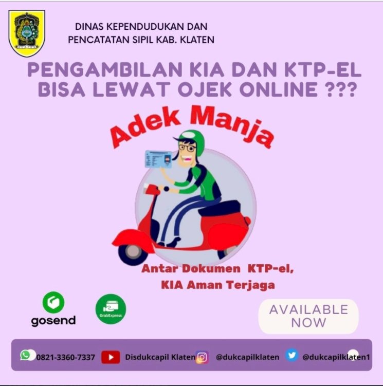 Inovasi "ADEK MANJA" Dinas Dukcapil Klaten.