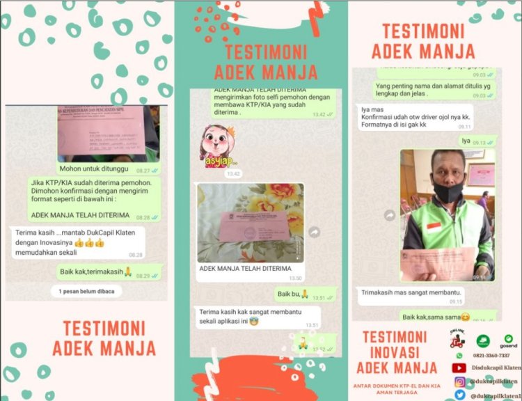 Testimoni ADEK MANJA (Antar Dokumen KTP-El dan KIA Aman Terjaga).
