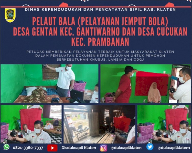 Pelaut Bala (Jemput Bola) yang dilakukan oleh Bapak Kabid dan Petugas Pelayanan DAFDUK  di Ds.Gentan Kec. Gantiwarno dan Ds.Cucukan Kec. Prambanan.