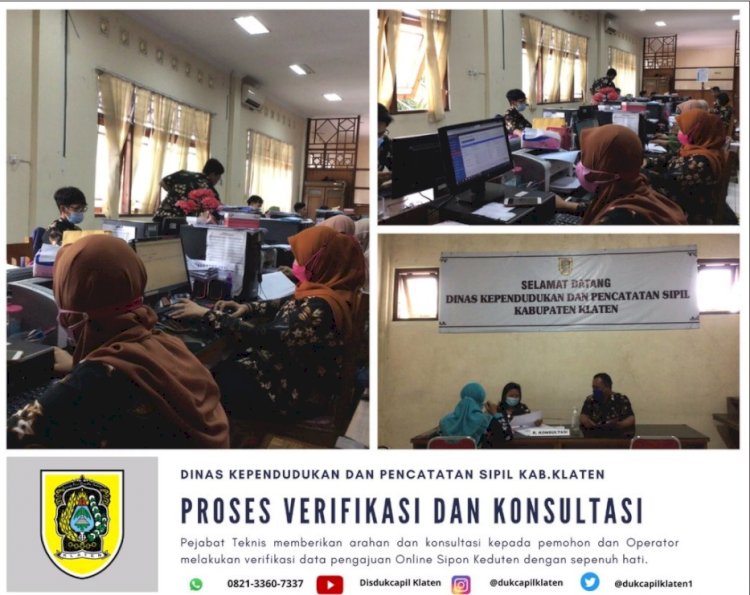 Pejabat teknis dan Petugas Operator melakukan verifikasi dan memproses ajuan online Aplikasi Sipon Keduten.