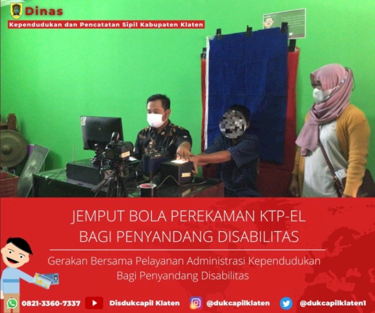 Gerakan Bersama Pelayanan Adminduk Bagi Penyandang Disabilitas SLB-B YAAT Klaten Selatan.