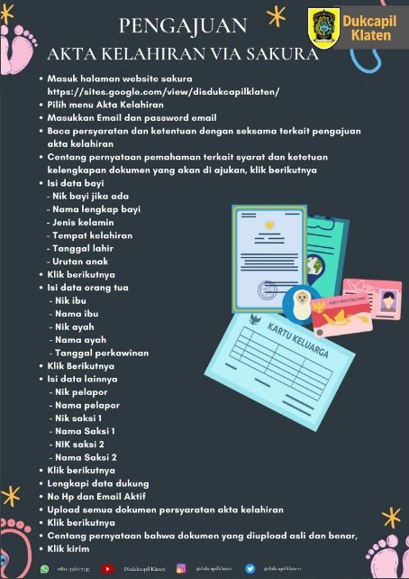 Tutorial pengajuan Akta Kelahiran via online website Sakura.