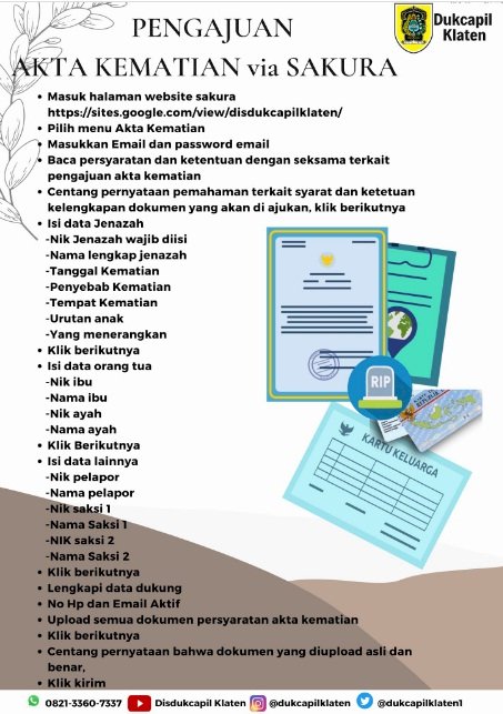 Tutorial pengajuan Akta Kematian via online website Sakura.