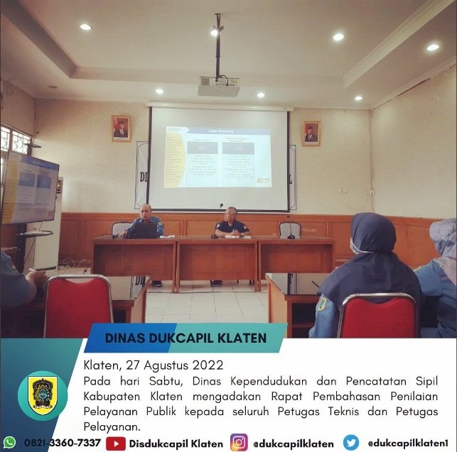 Rapat Pembahasan untuk Penilaian Pelayanan Publik.