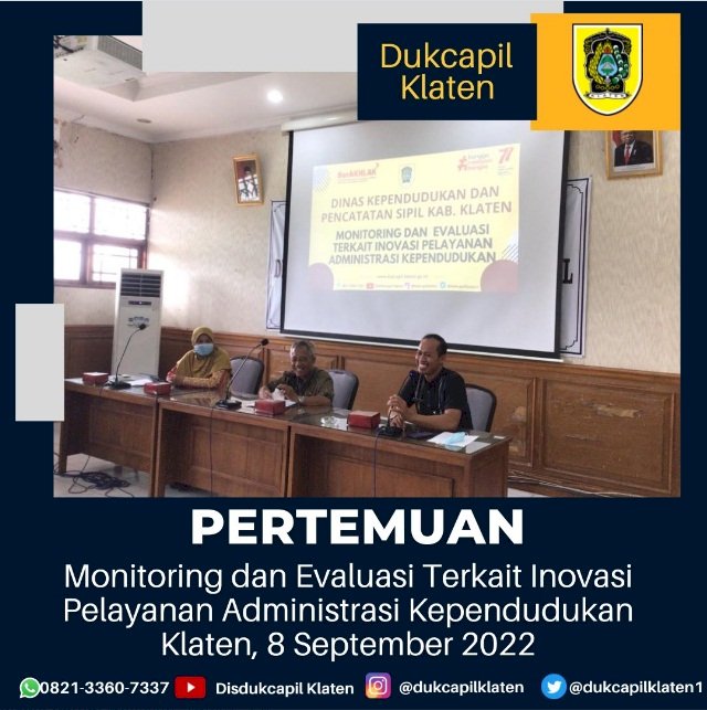 Monitoring dan Evaluasi terkait Inovasi Pelayanan Administrasi Kependudukan bersama Operator Desa.
