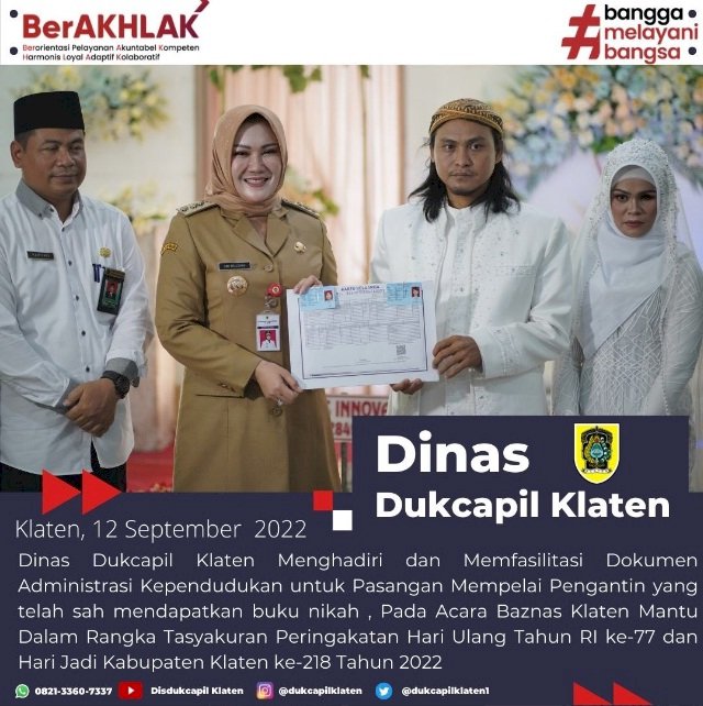 Dukcapil Klaten hadir dalam acara Baznas Klaten Mantu.