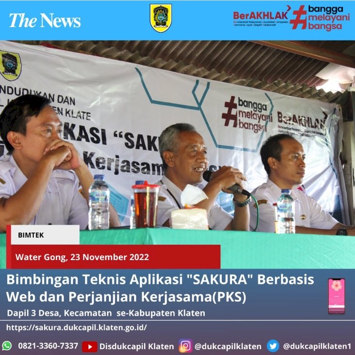 Bimbingan Teknis Aplikasi SAKURA berbasis Web dan Perjanjian Kerjasama dengan Operator Sakura.