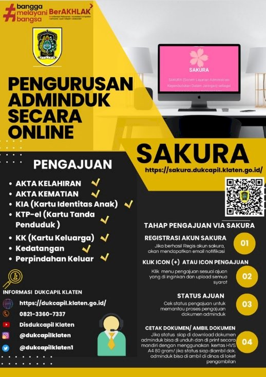 Pengurusan Adminduk dari rumah bisa menggunakan SAKURA.