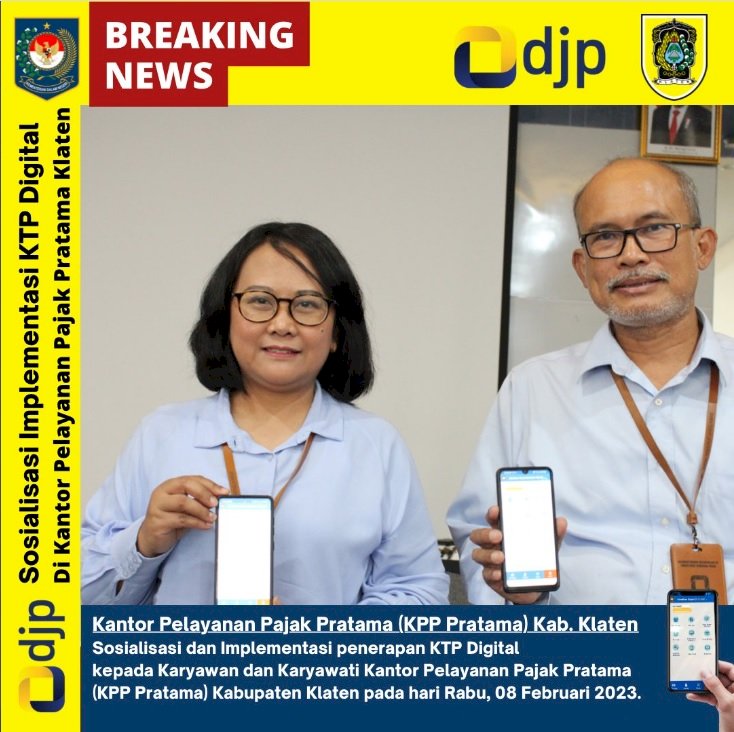 Disdukcapil Klaten lakukan sosialisasi dan registrasi Identitas Kependudukan Digital di KPP Pratama Klaten.