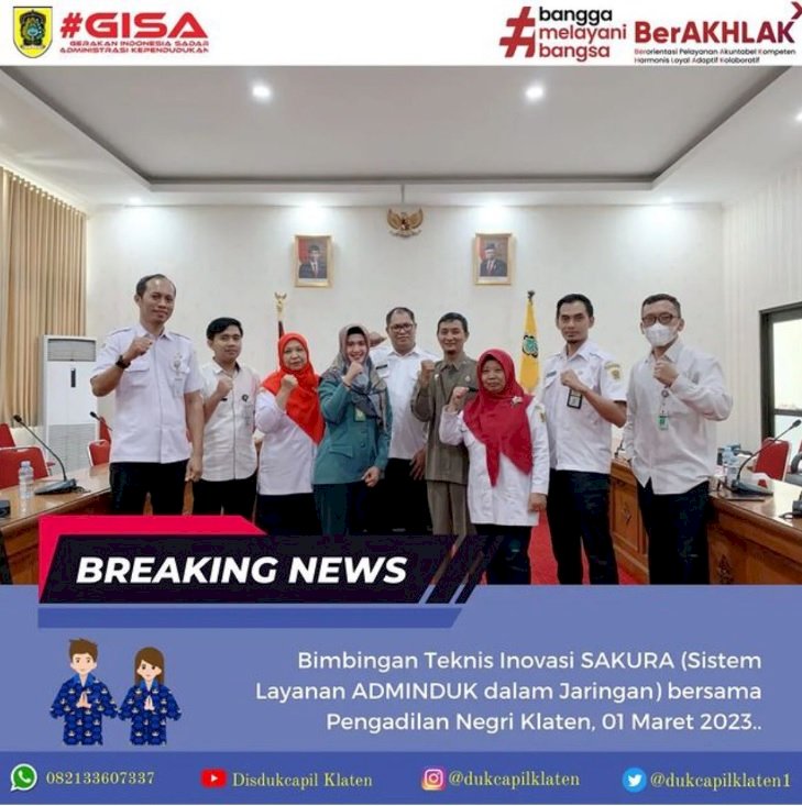 Bimbingan Teknis Inovasi SAKURA bersama Pengadilan Negeri  Klaten.