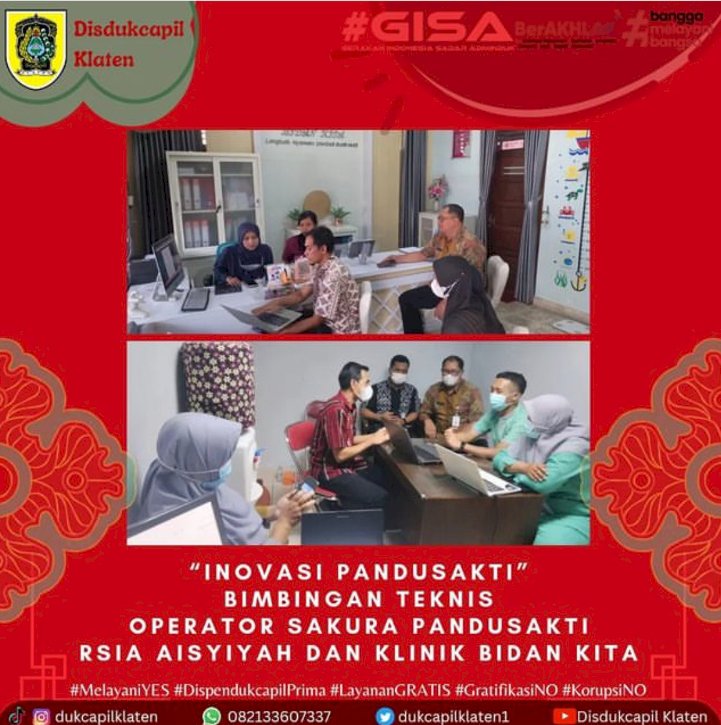 Bimbingan Teknis Operator Sakura RSIA Aisyiyah Klaten dan Klinik Bidan Kita. 