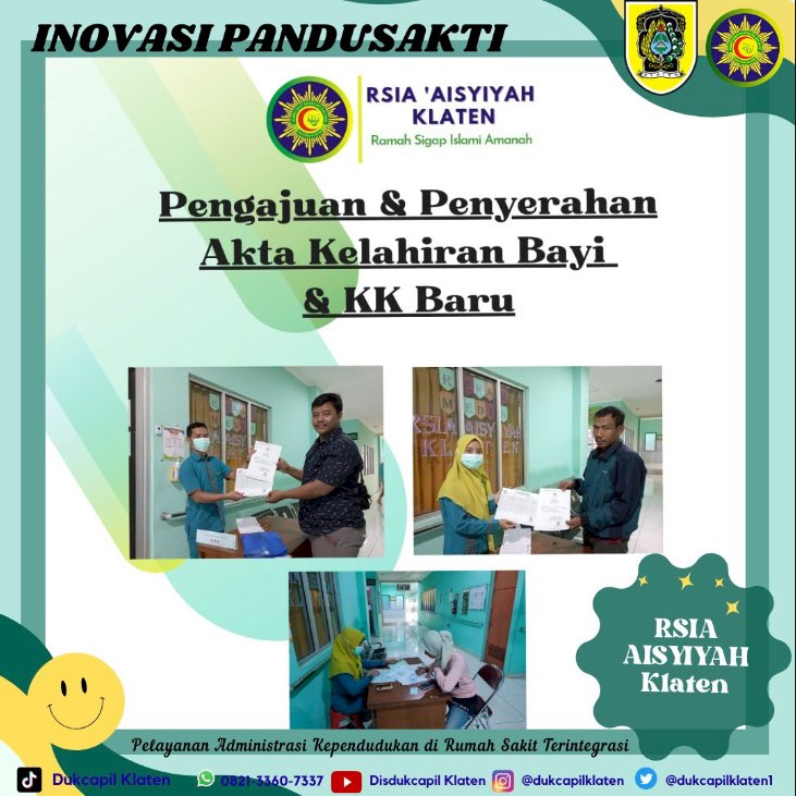 Inovasi Pandusakti Penyerahan Akta Kelahiran dan KK baru.