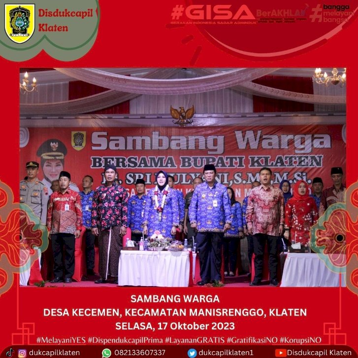 Sambang Warga di Desa Kecemen, Kecamatan Manisrenggo, Kabupaten Klaten.
