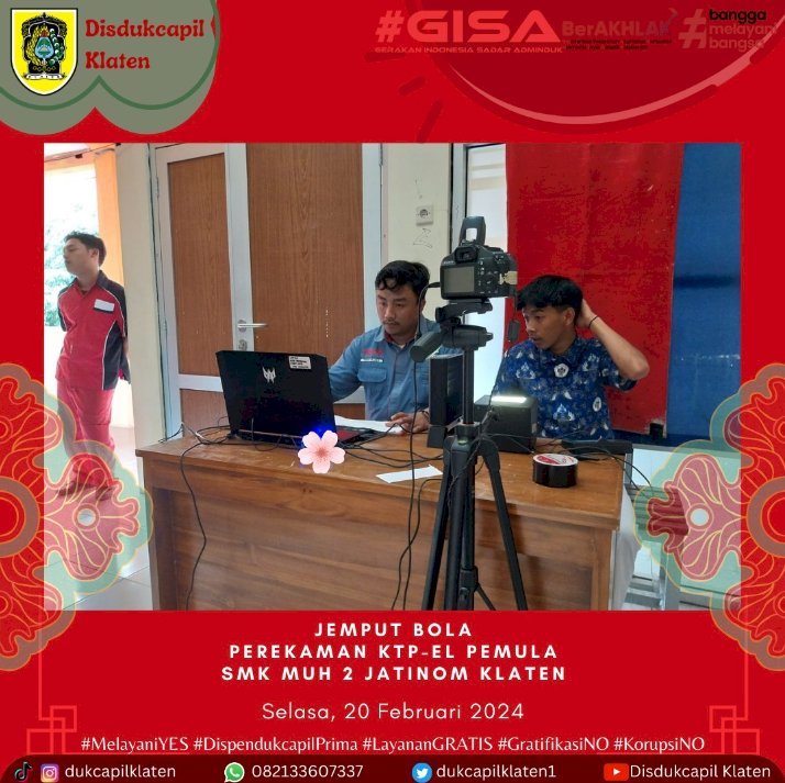 Bola KTP-EL Pemula, di SMK Muh 2 Jatinom.