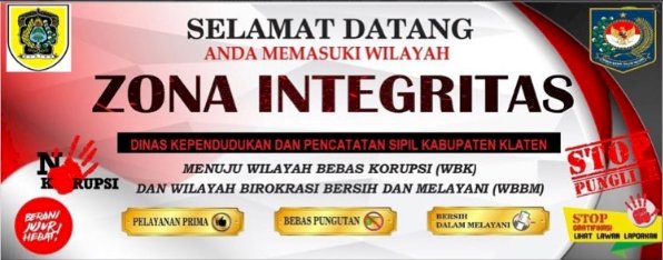 Zona Integritas Dinas Dukcapil Klaten