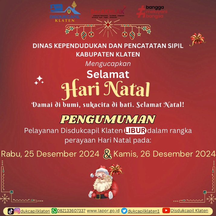 PENGUMUMAN LIBUR NATAL