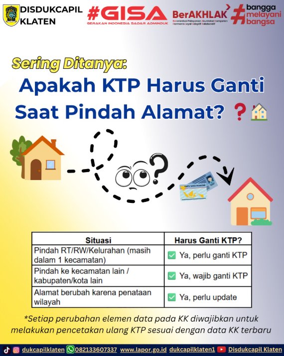 APAKAH PINDAH ALAMAT  PERLU GANTI KTP?