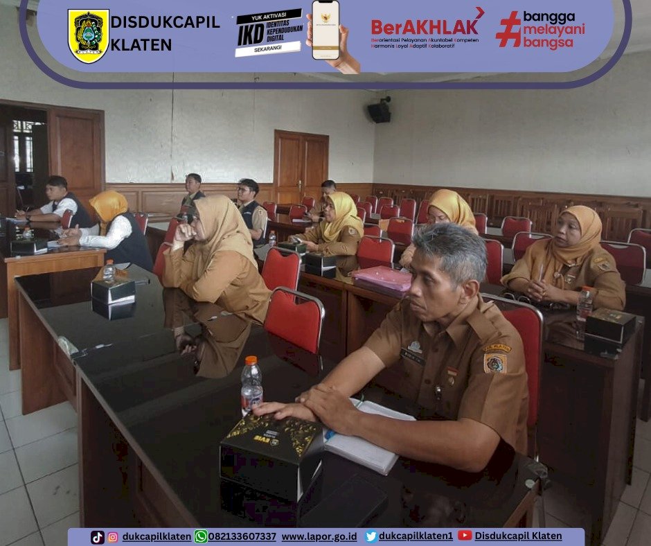 DISDUKCAPIL Klaten Terima Visitasi Keterbukaan Informasi Publik dari Diskominfo Klaten