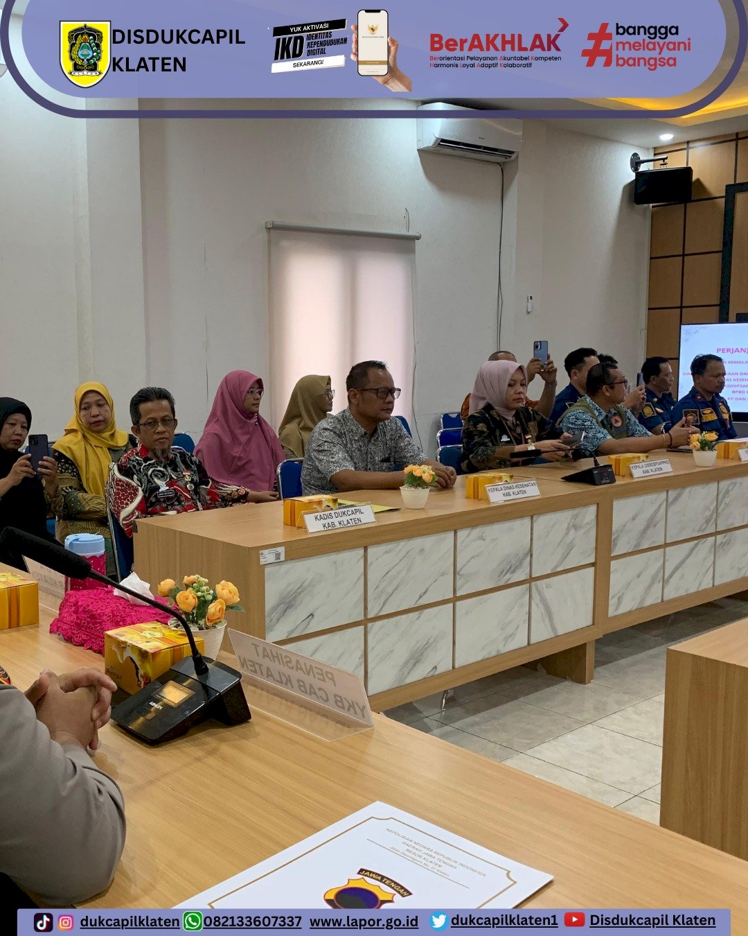 Disdukcapil Klaten Jalin Kerja Sama dengan Yayasan Kemala Bhayangkari Cabang Klaten