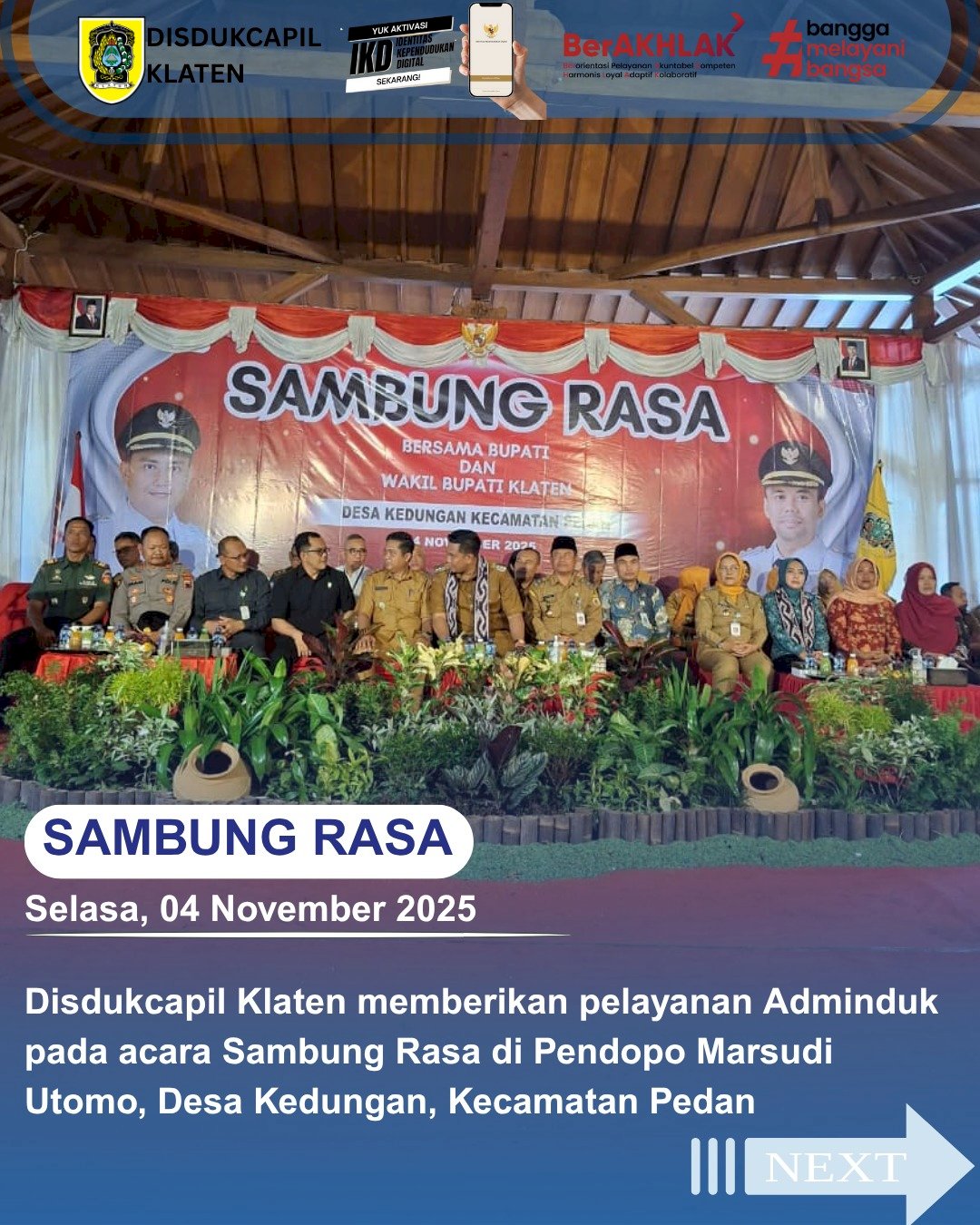 Disdukcapil Klaten turut hadir dalam Sambung Rasa Bupati dan Wakil Bupati Klaten 
