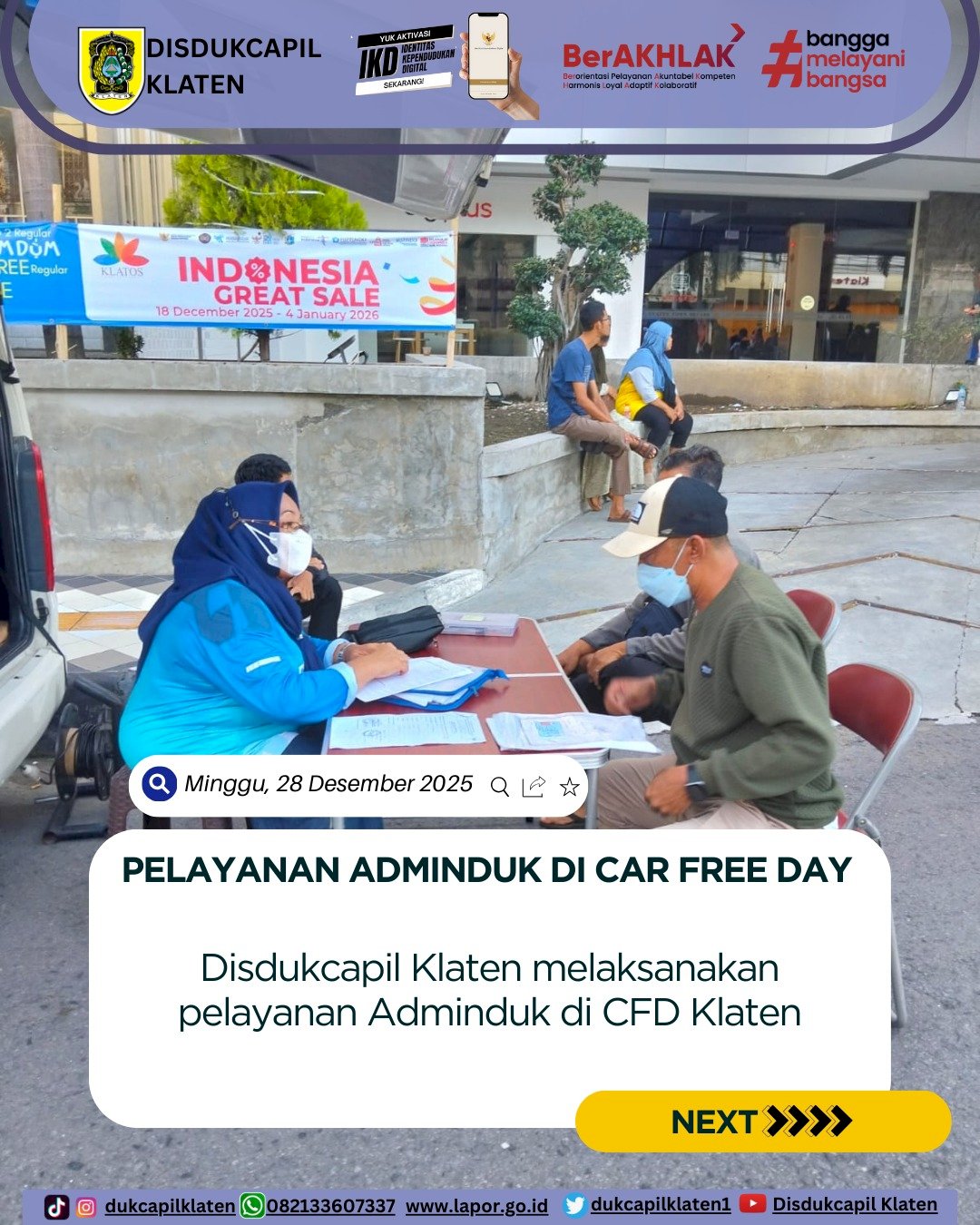 PELAYANAN ADMINDUK DI CAR FREE DAY