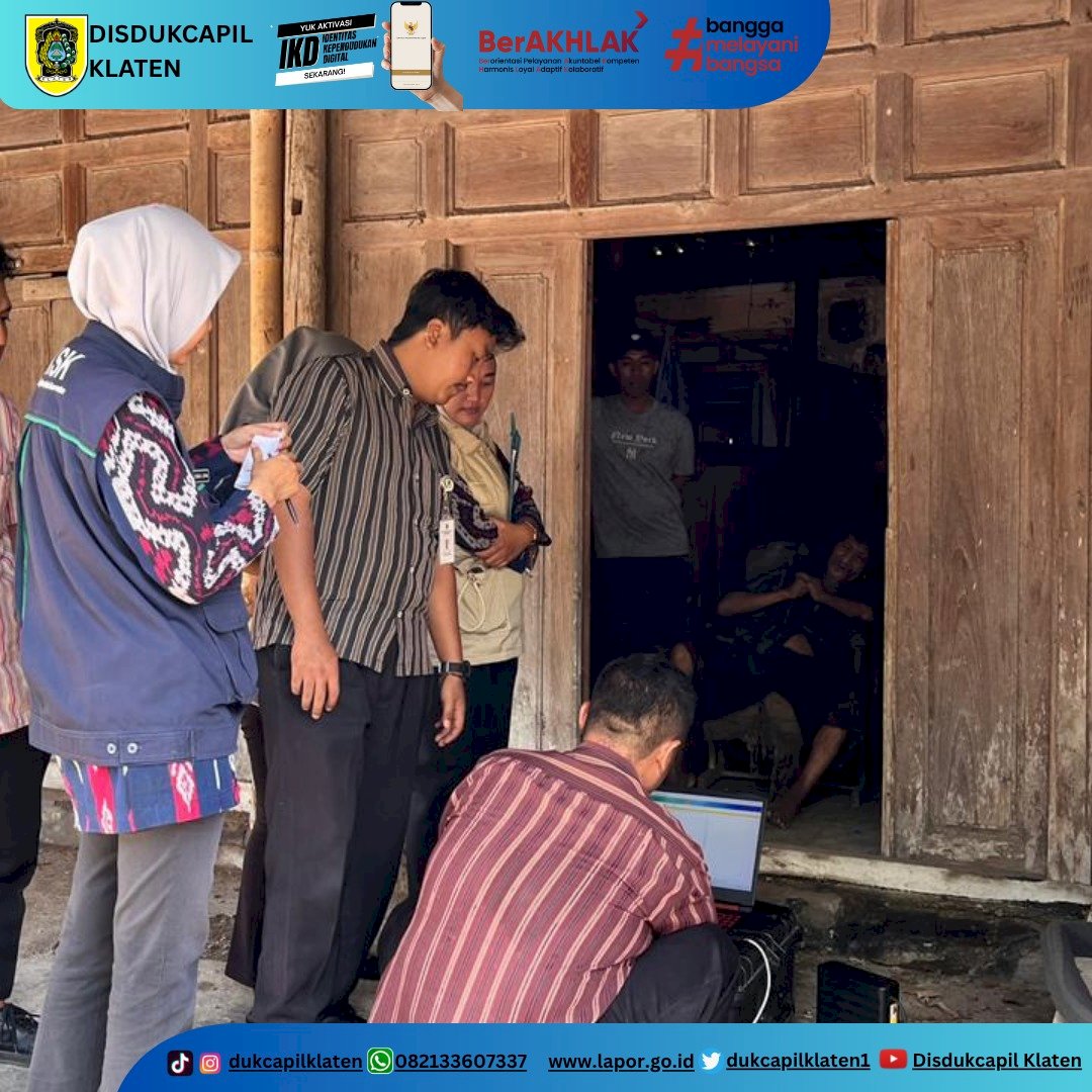 Disdukcapil Klaten memberikan Pelayanan Jemput Bola Rekam KTP-El