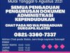 Mulai tanggal 5 Agustus 2021, semua pengaduan terkait pengurusan dokumen administrasi kependudukan mohon Chat wa pengaduan dengan nomor 0821-3360-7337.