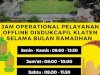 Jam Operasional Pelayanan Offline Dinas Dukcapil Klaten Selama Bulan Ramadhan.
