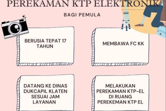 Perekaman KTP Elektronik Bagi Pemula di Disdukcapil Klaten.