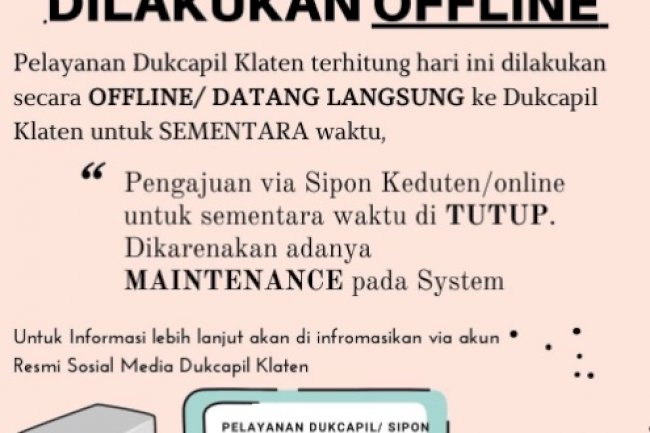 PENGUMUMAN MAINTENANCE SYSTEM.