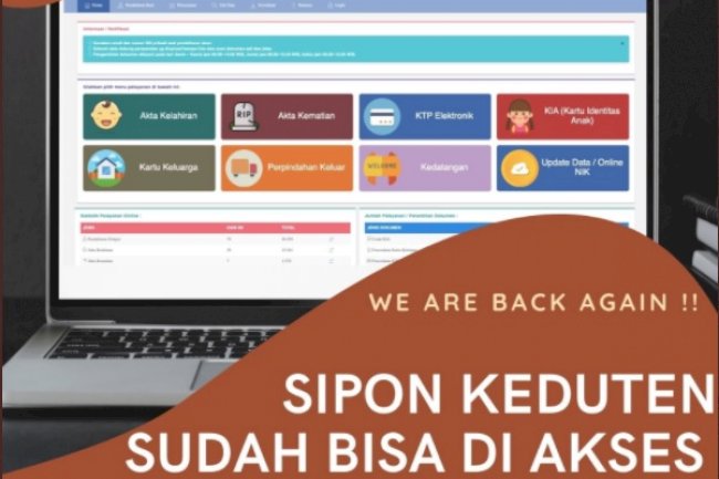 Aplikasi Sipon Keduten sudah bisa di akses.