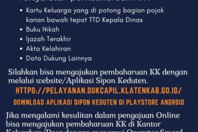 Mari Perbarui KK (Kartu Keluarga) yang BELUM TTE (Tanda Tangan Elektronik) / BELUM ada tanda Barcode nya.