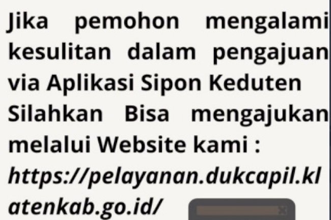 Bagi pemohon yang mengalami kesulitan / kendala dalam pengajuan melalui aplikasi Sipon Keduten bisa menggunakan website Sipon Keduten.
