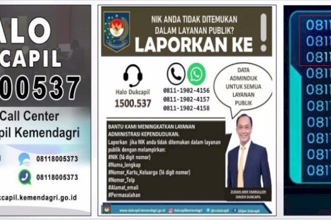 Hotline nomor pusat Ditjen Dukcapil Kemendagri.