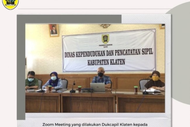 Zoom Meeting yang dilakukan Dinas Dukcapil Klaten kepada Para Pemuka Agama/Kepercayan se Kabupaten Klaten.