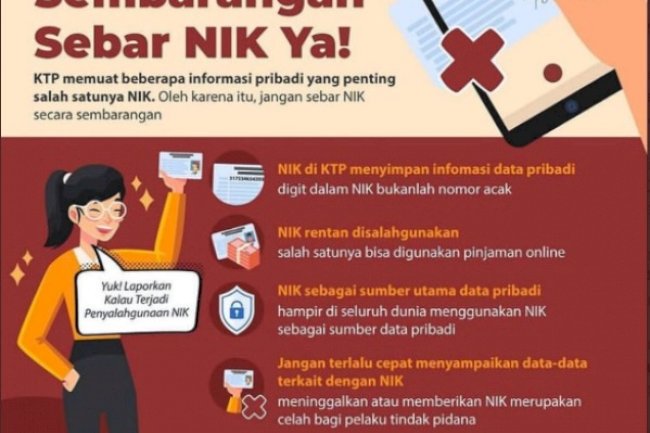 Mohon lebih hati-hati jangan sembarangan menyebarkan atau memberitahukan nomor NIK EKTP  kita kepada orang lain.