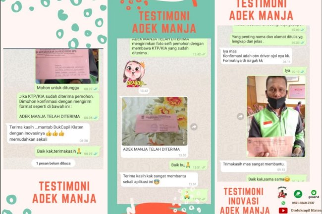 Testimoni ADEK MANJA (Antar Dokumen KTP-El dan KIA Aman Terjaga).