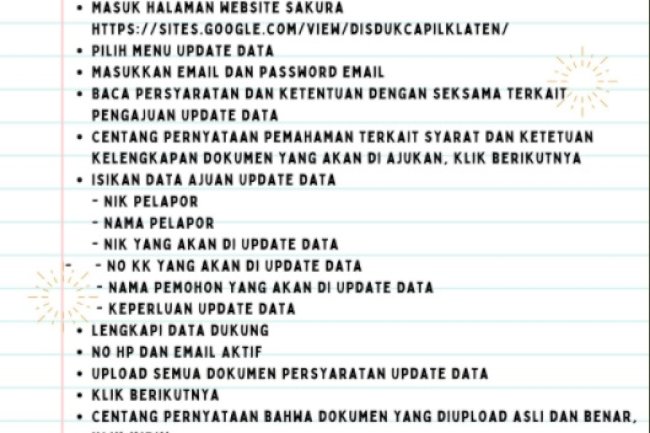 Mohon disimak update data menggunakan Aplikasi Sakura.