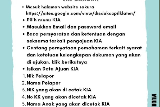 Tutorial pengajuan KIA via online website Sakura.