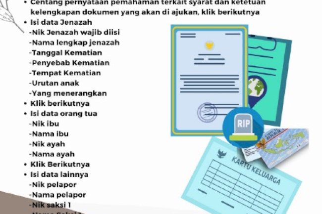 Tutorial pengajuan Akta Kematian via online website Sakura.