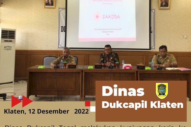 KUNJUNGAN KERJA DALAM RANGKA PENINGKATAN PELAYANAN ONLINE DINAS DUKCAPIL TEGAL.