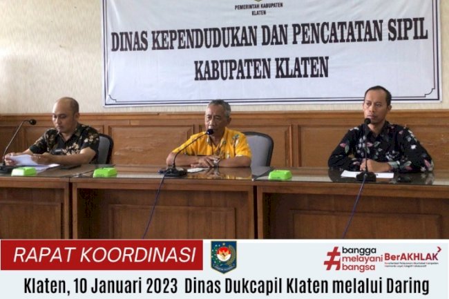 Zoom Meeting rapat koordinasi  persiapan pelaksanaan Identitas Kependudukan Digital Tingkat Kecamatan.