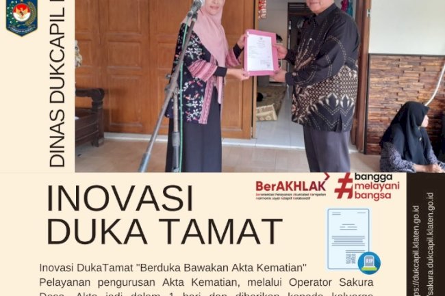 Inovasi DukaTamat "Berduka Bawakan Akta Kematian".