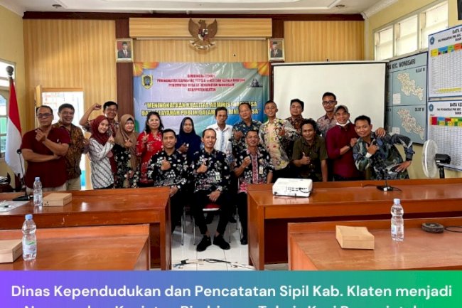 Dinas Kependudukan dan Pencatatan Sipil Kab. Klaten menjadi Narasumber pada Kegiatan Bimbingan Teknis Kasi Pemerintahan di Kecamatan Wonosari.
